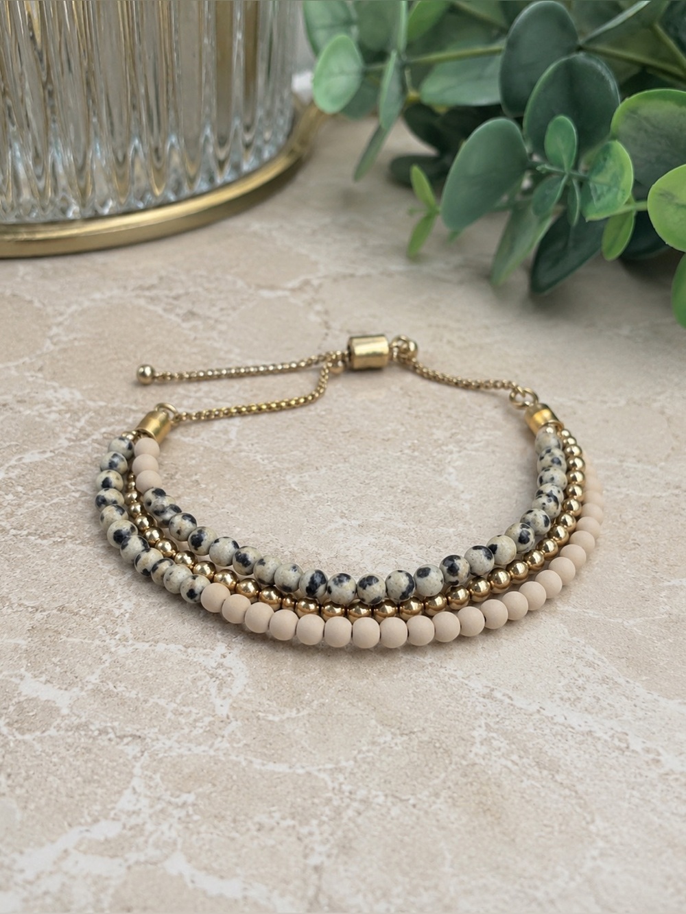 Natural Stone Multi-Strand Beaded Bracelet (BR1616/3)